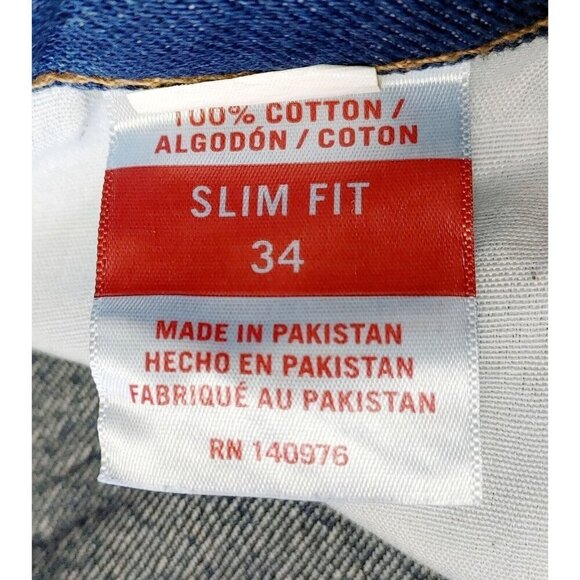 Izod Denim Jeans Slim Fit Shorts Size 34 Cotton  Blue Jeans Shorts - Picture 4 of 4